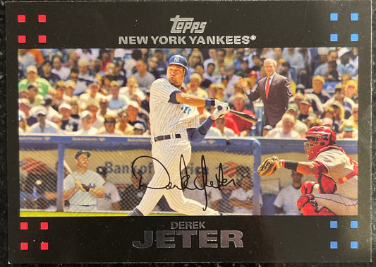 2007 Topps #40 Derek Jeter with George Bush and Mickey Mantle in Background